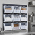 Thumbnail image #3 for Quantum Wall-Mounted Louvered Storage Panel Starter Unit with 9 Clear Bins, 18 x 19 in.