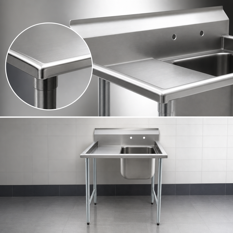 Product image #3 for Eagle Group 414 Series 1-Compartment Sink with Left Drainboard, 24 x 24 x 13-1/2 Bowl