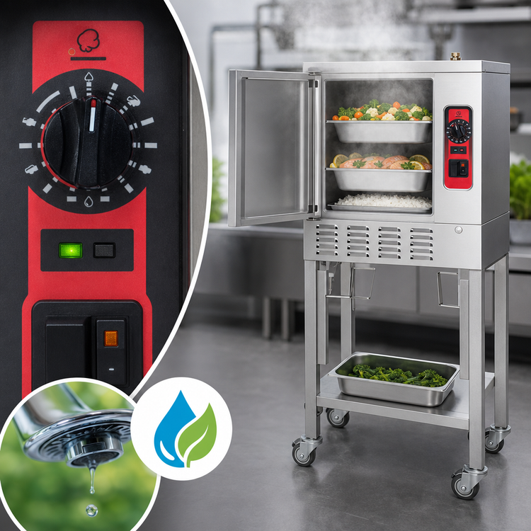 Product image #3 for Vulcan C24EA3-LWE Countertop Electric Convection Steamer, 1 Compartment, 3-Pan Capacity