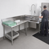 Thumbnail image #3 for Advance Tabco Korner L-Shaped Left-Hand Soil Dishtable with Pre-Rinse Sink, 95 Inch, 304 Stainless Steel