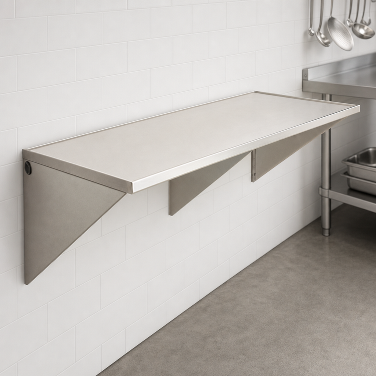 Product image #3 for Eagle Group Wall-Mount 304 Stainless Steel Work Table, 48 x 30 Inches, 14-Gauge Top