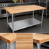 Thumbnail image #3 for John Boos HNS08 Northern Hard Rock Maple Wood Top Work Table with Adjustable Undershelf