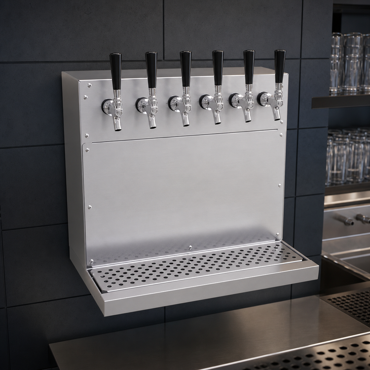 Product image #3 for Glastender Wall-Mount Glycol-Cooled Draft Dispensing Tower with 6 Stainless Steel Faucets