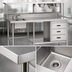 Thumbnail image #3 for Duke 20 Inch x 20 Inch x 7 Inch Single Compartment Stainless Steel Sink with Crumb-Cup Drain