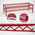 Thumbnail image #3 for Eagle Group QuadTruss 2-Tier Front Case Merchandise Wire Shelving Unit, 24W x 14D x 14H, Red Epoxy