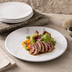 Thumbnail image #3 for Ridge 10-1/2 Inch Free-Form Melamine Dinner Plate, White Marble, Matte Finish