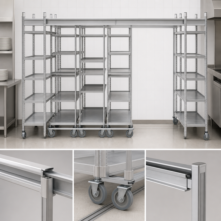 Product image #3 for MetroMax Q Top-Track Mobile Shelving Unit Kit, 18-Inch Wide