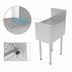 Thumbnail image #4 for Top Shelf 14-Inch Wide Stainless Steel Freestanding Underbar Drainboard with Backsplash