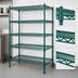 Thumbnail image #3 for Eagle Group Valu-Gard 5-Tier Stationary Wire Starter Shelving Unit, 72W x 24D x 74H, Green Epoxy