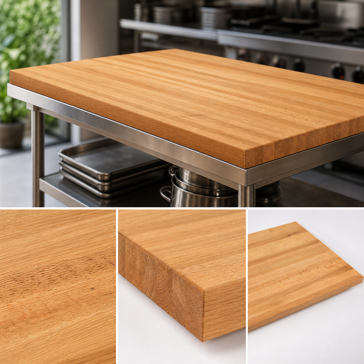 Product image #3 for John Boos Appalachian Red Oak Edge Grain Island Countertop, 72 x 38 x 1-1/2 Inch, Varnique Finish