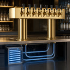 Thumbnail image #3 for Micro Matic USA DPT48PVDKR Countertop Glycol-Cooled Draft Beer Tower, Double Pedestal, 8 Faucets, 2 Columns, PVD Brass Finish