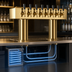 Thumbnail image #3 for Double Pedestal Countertop Glycol-Cooled Draft Beer Tower with 8 Faucets and PVD Brass Finish