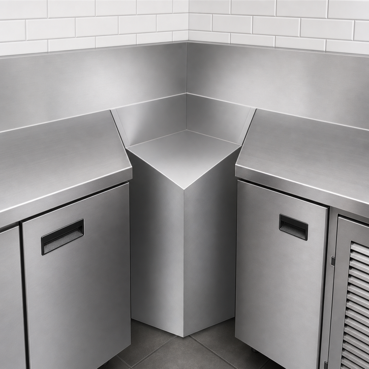 Product image #3 for Krowne Royal Series 60° Rear Corner Underbar Angle Filler, 19-Inch Front-to-Back, Stainless Steel