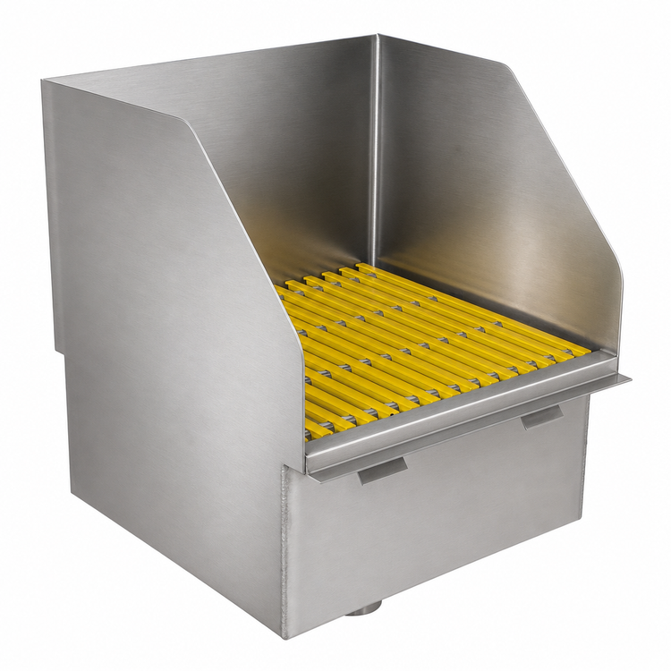 Product image #3 for Eagle Group Flush Floor-Mounted Stainless Steel Mop Sink with Fiberglass Grating