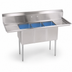 Thumbnail image #3 for John Boos E-Series 3-Compartment Stainless Steel Sink with Left & Right Drainboards, 60 x 19-1/2 x 43-3/4 Inches