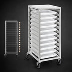 Thumbnail image #3 for Channel Manufacturing PBA415 Mobile Aluminum Poly Box Rack, 15-Level, 4-Inch Spacing, Holds 18 x 26 or 18 x 13 Boxes