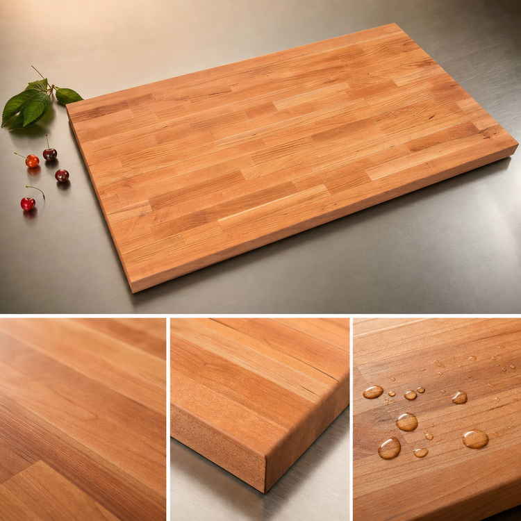 Product image #3 for Boos Block American Cherry Blended Edge Grain Kitchen Countertop with Varnique Finish, 108 x 25 x 1-1/2 Inches