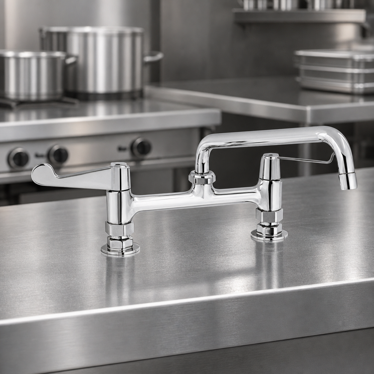 Product image #3 for Equip 8-Inch Center Deck Mount Manual Mixing Faucet with 12-Inch Swing Nozzle