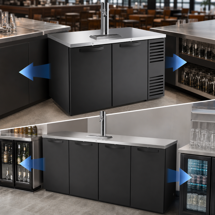 Product image #3 for True Pass-Thru Single-Zone Refrigerated Draft Bar Cooler, 60-Inch, 4 Doors, 1 Beer Column