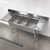 Thumbnail image #3 for Elite Three-Compartment Stainless Steel Sink with Double Drainboards, 102 x 31-1/2 x 41 Inches