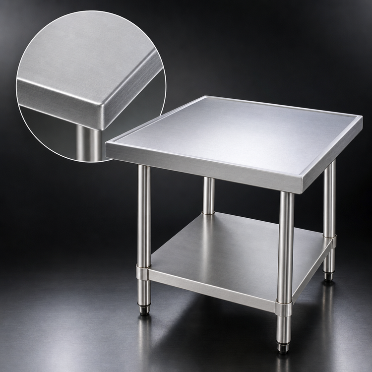 Product image #3 for Advance Tabco 30-Inch x 30-Inch x 24-Inch Stainless Steel Equipment Stand with Adjustable Undershelf