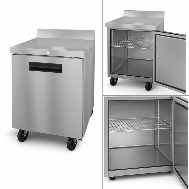 Product image #3 for Hoshizaki Steelheart 27-Inch One-Section Worktop Refrigerator, 7.21 Cu. Ft., Solid Hinged Door, Rear-Mounted Self-Contained Refrigeration