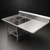 Thumbnail image #3 for John Boos Pro-Bowl 2-Compartment Platter Sink with Right Drainboard, 14-Gauge Stainless Steel