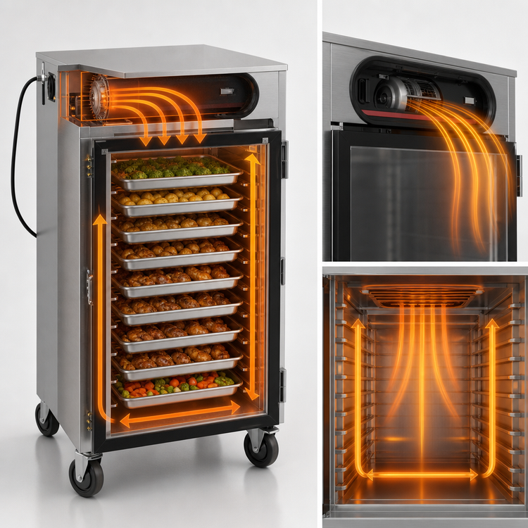 Product image #3 for hotLOGIX HL7-8 Half-Height Insulated Heated Holding Cabinet, 16 12" x 20" Pan Capacity, Solid Door