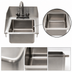 Thumbnail image #3 for Advance Tabco Special Value Series 1-Compartment Drop-In Sink with Side Splashes, 10 x 14 x 5 Bowl, Faucet and Basket Drain
