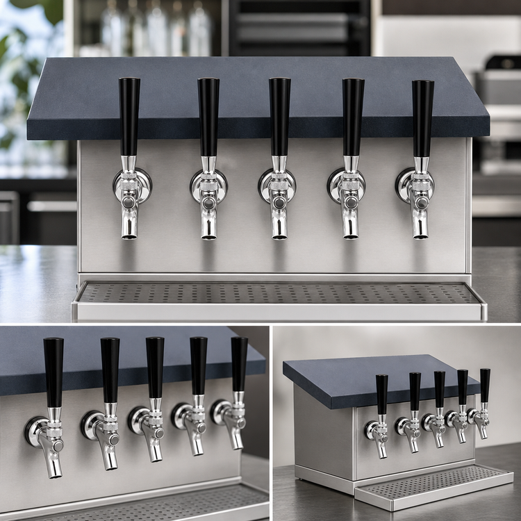 Product image #3 for Glastender Underbar Glycol-Cooled 5-Faucet Draft Dispensing Tower, Stainless Steel