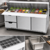 Thumbnail image #4 for Beverage-Air SPED72HC-30M-2 Mega Top Sandwich Prep Table with 30-Pan Top, 2 Doors, 2 Drawers