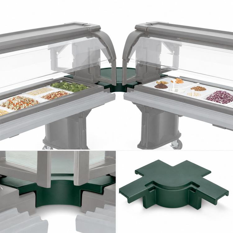 Product image #4 for Cambro Versa Food Bar Corner Connector, 36 x 36 x 4-1/4 Inch, Kentucky Green