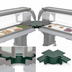 Thumbnail image #4 for Cambro Versa Food Bar Corner Connector, 36 x 36 x 4-1/4 Inch, Kentucky Green