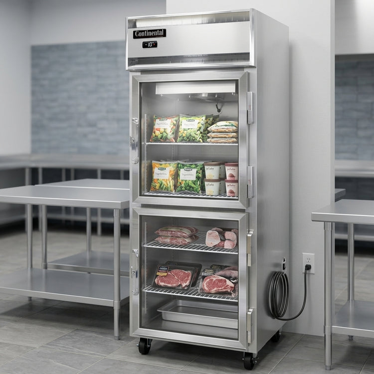 Product image #2 for Continental Refrigerator 1FENSAGDHD One-Section Extra-Wide Reach-In Display Freezer with Half-Height Glass Doors