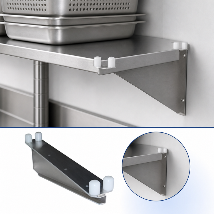 Product image #3 for Eagle Group Heavy-Duty Single-Knob Right Shelf C Bracket, 18 Inch, Stainless Steel