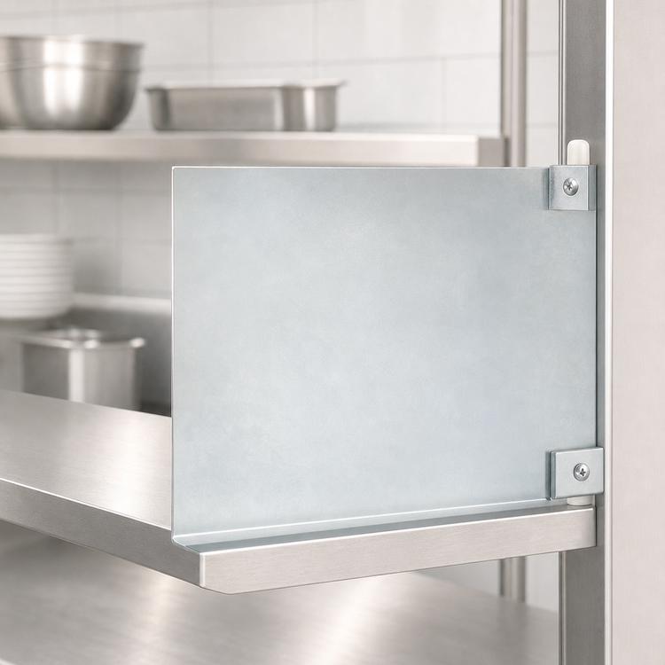 Product image #3 for Eagle Group Right-Hand Single Knob Stainless Steel Foot Bracket for Cantilevered Shelving, 14-Inch