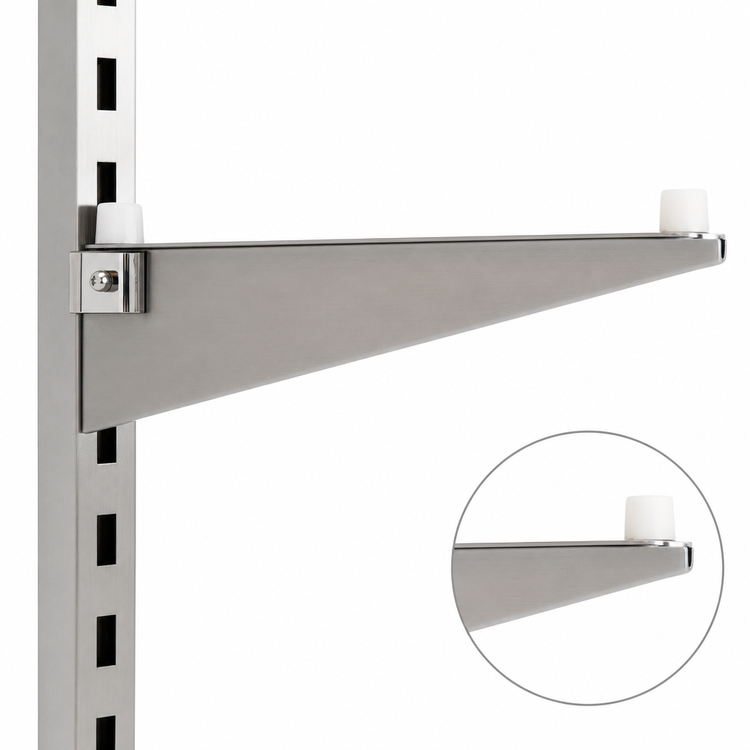 Product image #3 for Right-Hand 21-Inch Single Knob Stainless Steel Shelf Bracket for Cantilevered Shelving, 395 lb. Capacity