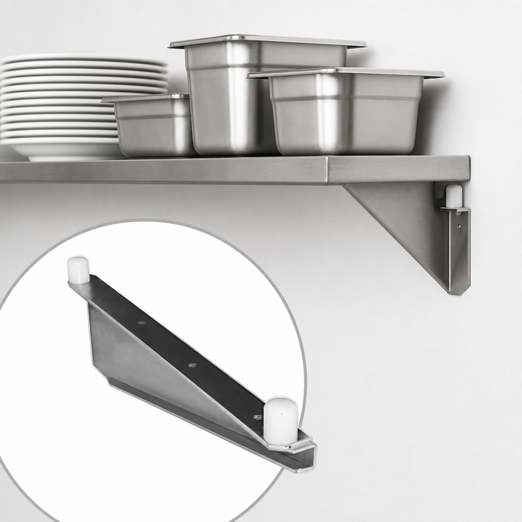 Product image #3 for Eagle Group Heavy Duty Right-Hand Single-Knob Shelf C Bracket, 24 Inch, Stainless Steel