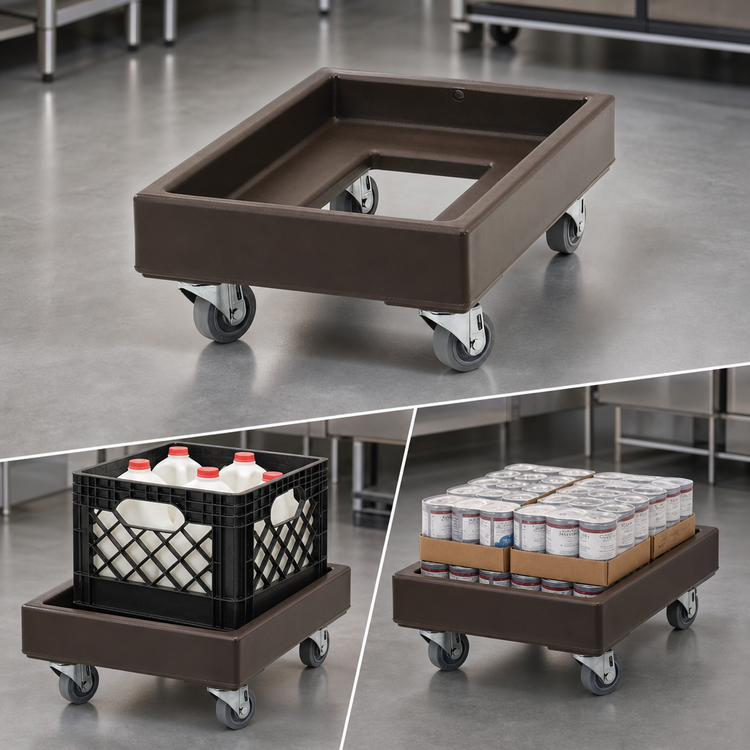 Product image #4 for Cambro Camdolly Open Frame Dolly for #10 Can Cases and 14 x 19 Milk Crates, 350 lb Capacity