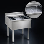 Thumbnail image #3 for Eagle Group 2200 Series B40CT-12D-22 40-Inch Underbar Cocktail Unit with 12-Inch Insulated Ice Bin, 8 Bottle Wells, Sliding Cover