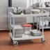 Thumbnail image #3 for Metro myCart Series 2-Shelf Polymer Utility Cart with Open Base and Swivel Casters, Gray