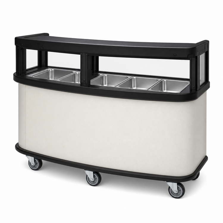 Product image #3 for Cambro 75-Inch Vending Cart with Safety Barrier, Open Well, 5-Pan Capacity