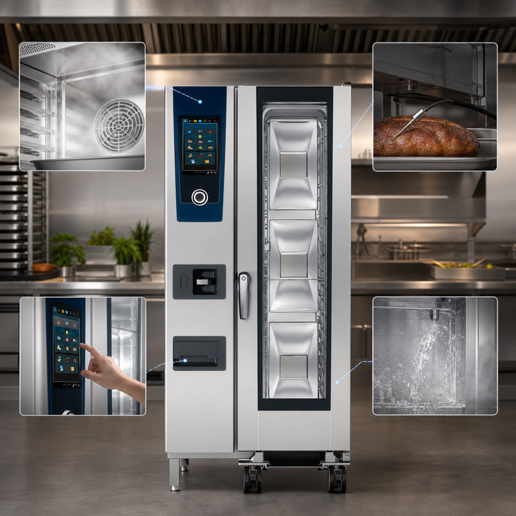 Product image #3 for RATIONAL iCombi Pro 20-Half Size Floor Model Combi Oven, Natural Gas, 120V, 1-Phase