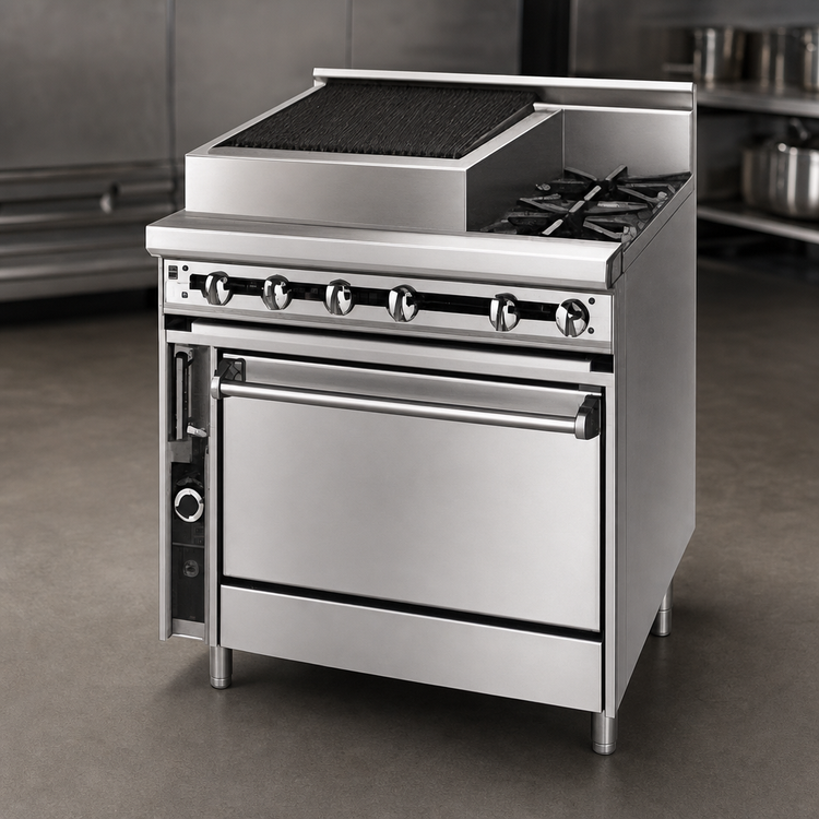 Product image #3 for Titan 36-Inch Heavy Duty Gas Range with 24-Inch Charbroiler and Convection Oven