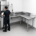 Thumbnail image #3 for Advance Tabco Korner-Soil L-Shaped Right-Hand Dish Table with 8-Inch Pre-Rinse Sink, 59-Inch, 14-Gauge 304 Stainless Steel
