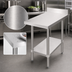 Thumbnail image #3 for Omcan 18-Inch x 30-Inch 304 Stainless Steel Equipment Filler Table with 4-Inch Backsplash and Undershelf
