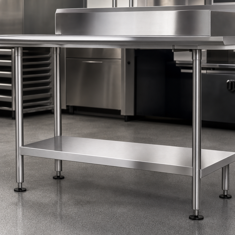 Product image #3 for John Boos 41-5/8 Inch x 24-1/8 Inch 300 Series Stainless Steel Dishtable Undershelf with Adjustable Bullet Feet