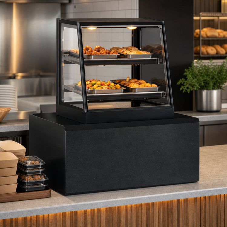 Product image #3 for Federal Industries Elements 35-Inch Countertop Self-Serve Heated Hot Food Merchandiser with 2-Tier Adjustable Shelves