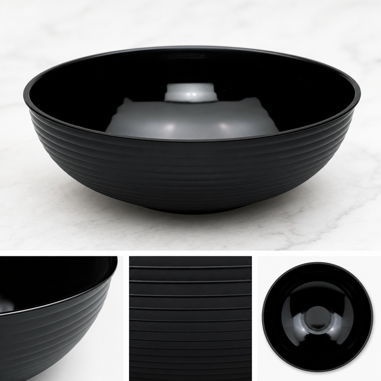 Product image #4 for Cambro Camwear 18-Inch Round Ribbed Polycarbonate Bowl, 20.2 Qt., Black