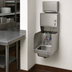 Thumbnail image #3 for Advance Tabco 12-Inch Wide Wall-Mounted Hand Sink with Side Splashes, Faucet, Soap and Towel Dispensers, 9 x 9 x 5 Inch Bowl